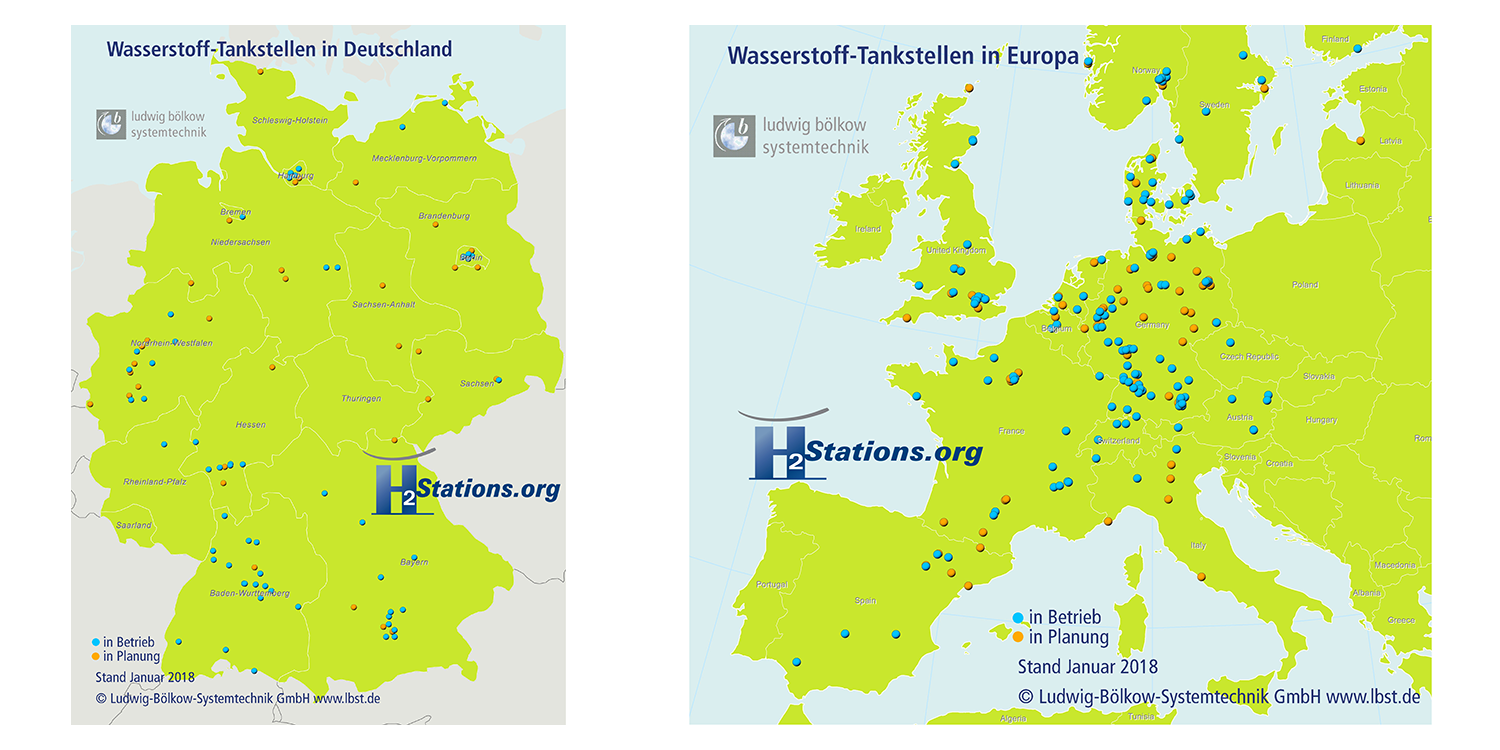 24 nouvelles stations d'hydrogène ont été installées en 2017 en Allemagne