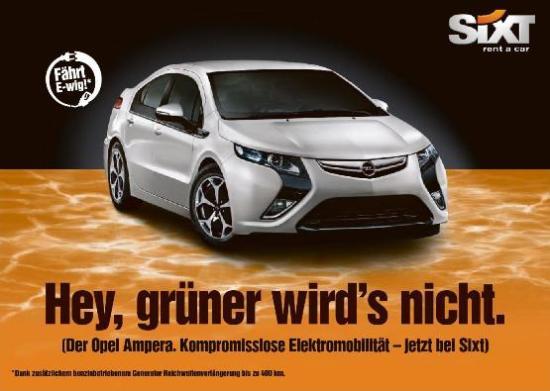 Location de véhicules électriques et hybrides chez SIXT : Opel Ampera, smart fortwo ED, BMW i3, ...