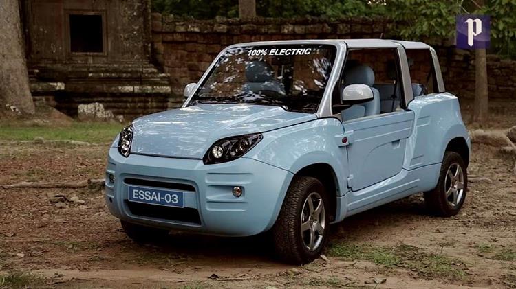 Avec son look de Citroën Mehari, la Bolloré BlueSummer sera expérimentée pendant 6 mois sur le site d’Angkor