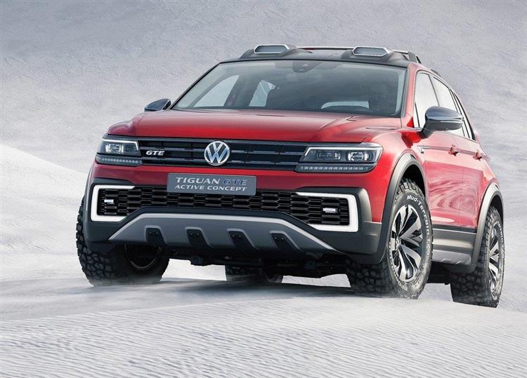 Baptisée Volkswagen Tiguan GTE Active Tourer Concept, cette nouvelle déclinaison du crossover hybride rechargeable sera commercialisé aux USA au printemps 2017