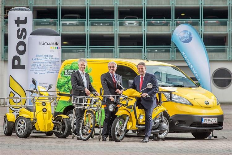 Quadricycles, vélos à assistance, scooters et utilitaires électriques : la Poste autrichienne comptera 1 300 véhicules électriques à fin 2016