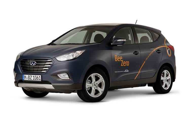 Premier véhicule à hydrogène de série, le Hyundai ix35 FCEV a été retenu par l’industriel Linde pour intégrer son service BeeZero