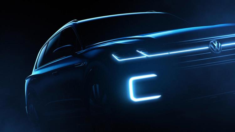 Préfiguration de la troisième génération du Volkswagen Touareg, l’étude présentée à Pékin sera animée par un groupe hybride rechargeable