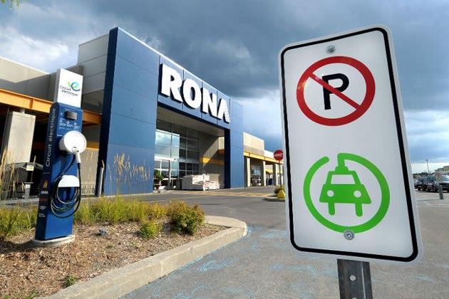 5 magasins Rona, spécialisés dans les produits de bricolage et de décoration, sont équipés de bornes de recharge appartenant au réseau Circuit Electrique