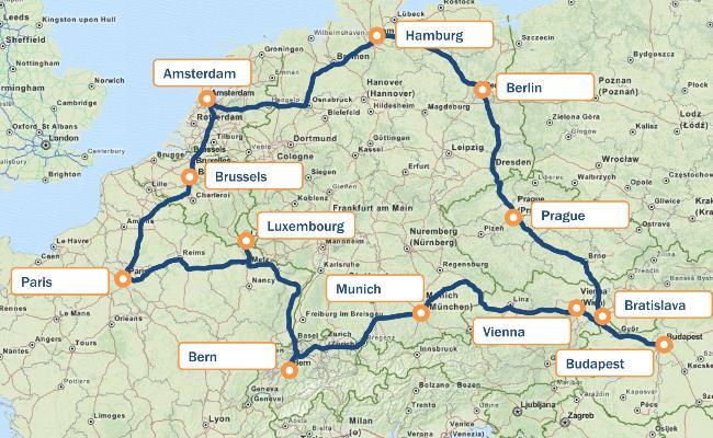 12 capitales ou métropoles européennes reliées en voitures 100 % électriques : c’est le défi que se sont lancés les organisateurs de l’eTourEurope