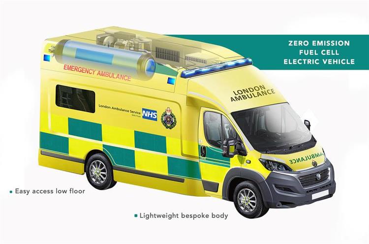 Avec sa batterie de 92 kWh, sa pile à combustible et son réservoir d’hydrogène de 8 kg, l’ambulance développée par Ulemco offre une autonomie réelle de 320 km