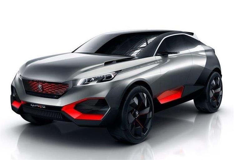 Peugeot Quartz : équipé d’une motorisation hybride rechargeable, le concept présenté au Mondial 2014 préfigure la prochaine génération du crossover 3008