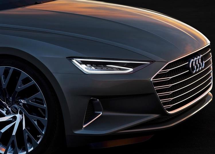 Audi Prologue : préfiguration de la future Audi A9, le concept adopte un système d’hybridation légère