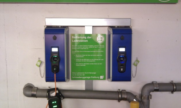 Une <a href='/actualites/tag/borne-de-recharge'>borne de recharge</a> pour véhicules électriques en Allemagne
